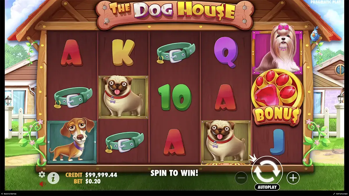 Вращения и бонусы в the Dog house демо